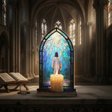 Catholight Walk With Him Candle Holder