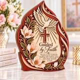 Catholight Wooden Faith Plaque - Guided by Faith