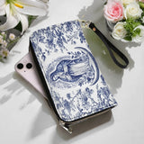 Katholische Geldbörse aus Leder mit Motiv der Heiligen Gelassenheit, Jungfrau Maria