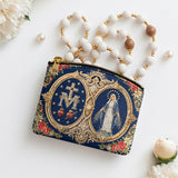 Catholight  Holy Mother Devotional  Leather Rosary Pouch