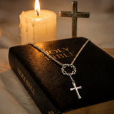 Catholight Dornenkronen-Kreuzkette aus 14-karätigem Gold-Vermeil/Sterlingsilber 