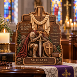 Catholight Wooden Faith Block - Armor of God Saint Michael