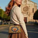 Catholight Sacred Heart of Divine Leder-Umhängetasche