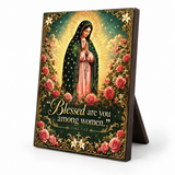 Catholight Halo Of Roses Devotional Wooden Art Quote
