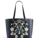 Catholight Crown Of Grace Leather Tote Bag