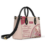 Katholische personalisierte Ledertasche „Denn so sehr hat Gott die Welt geliebt“