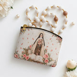 Catholight St. Thérèse of Lisieux Little Way Leather Rosary Pouch