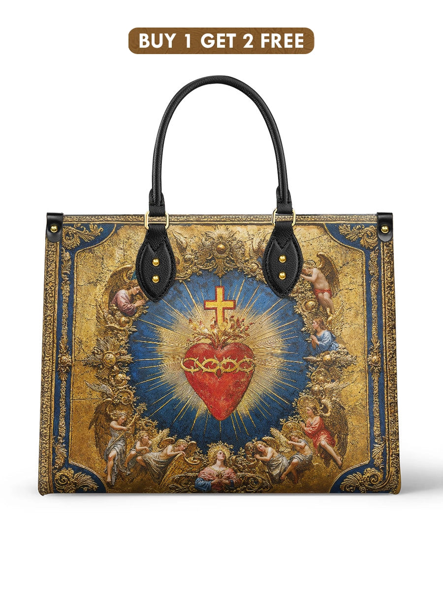 Katholische Ledertasche „Heiliges Herz der Göttlichen Liebe“