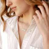 Katholische Halskette mit Herzen der Heiligen Familie aus Sterlingsilber 