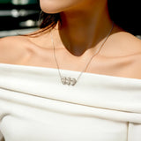 Katholische Halskette mit Herzen der Heiligen Familie aus Sterlingsilber 