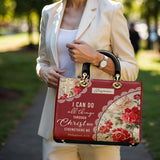Catholight Blooming With Faith Personalized Lady Leather Bag