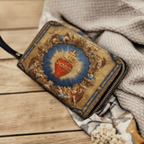 Katholische Botschaft „Heiliges Herz der Göttlichen Liebe“ – Ledergeldbörse