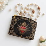 Catholight Flaming Sorrows Leather Rosary Pouch
