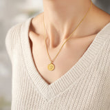 Katholische Herz- und Kreuzkette aus vergoldetem Sterlingsilber 