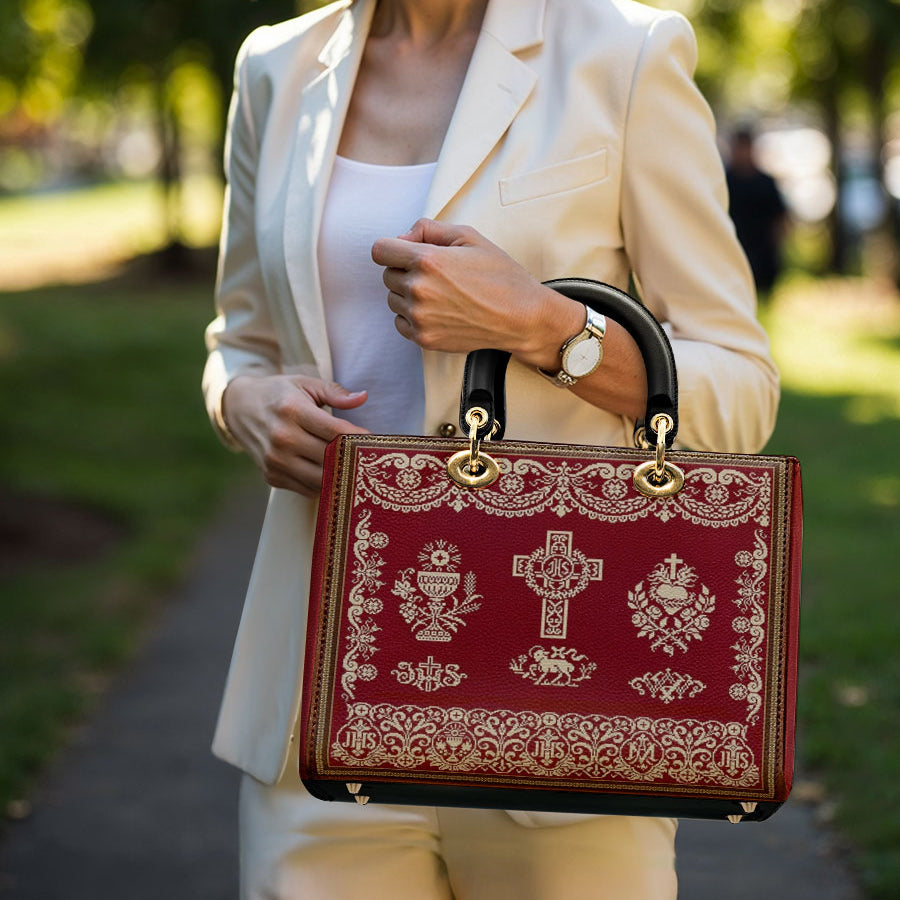 Katholische liturgische Eleganz Damen-Ledertasche 