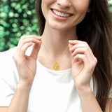 Katholische Herz- und Kreuzkette aus vergoldetem Sterlingsilber 