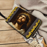 Catholight Dornenkrone und Sonnenblumen-Anmut - Ledergeldbörse