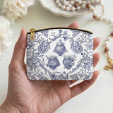 Catholight Sacred Elegance: Blue and White Devotion Leather Rosary Pouch