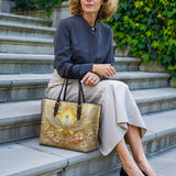 Catholight Wings of Serenity Leather Tote Bag