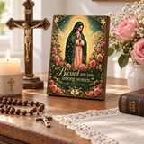Catholight Halo Of Roses Devotional Wooden Art Quote