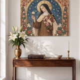 Catholight St. Thérèse of Lisieux Shower of Roses Canvas Wall Art
