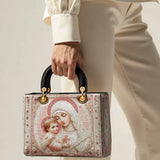 Catholight Sacred Serenity: The Madonna’s Tender Embrace Lady Leather Bag