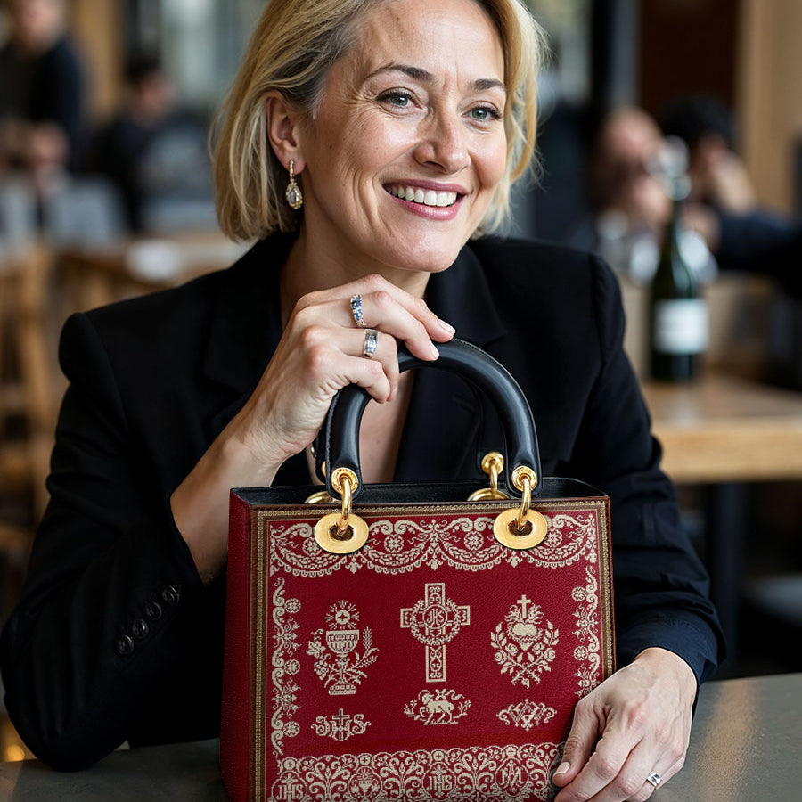 Katholische liturgische Eleganz Damen-Ledertasche 