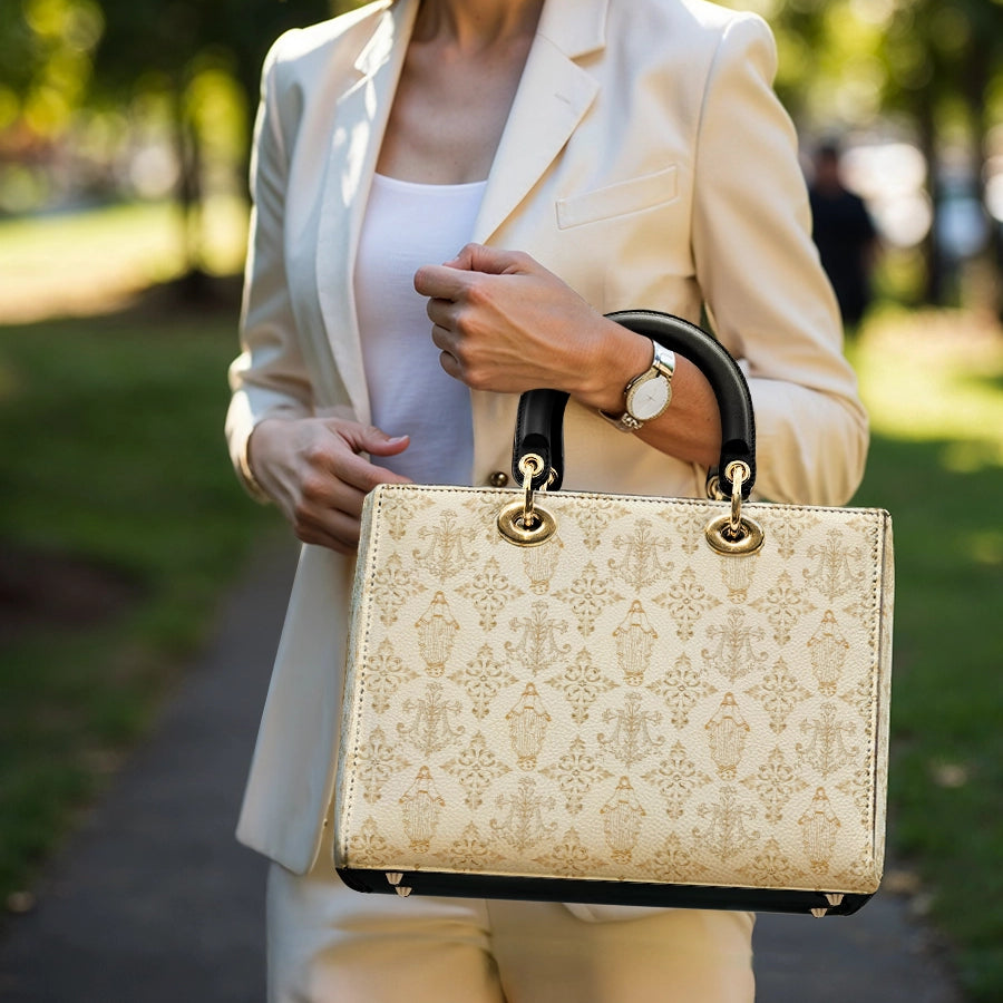 Catholight Damen-Ledertasche mit Ave Maria-Muster