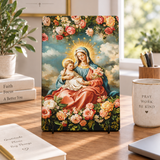 Catholight Halo Of Roses Devotional Wooden Art