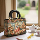 Catholight Halo Of Roses Damen-Ledertasche