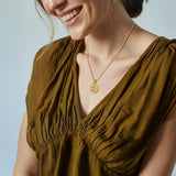 Katholische Halskette der Heiligen Familie in Gold Vermeil 