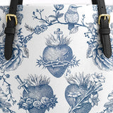 Catholight Sacred Elegance: Blaue und weiße Tragetasche aus Leder der Devotion