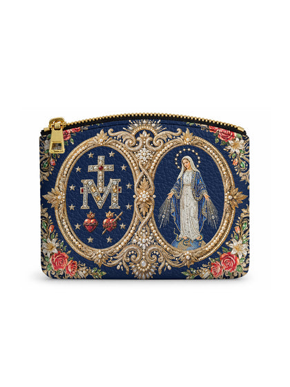 Catholight  Holy Mother Devotional  Leather Rosary Pouch