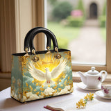 Personalisierte Damen-Ledertasche „Gnade des Heiligen Geistes“