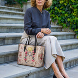 Katholische Rosen des Rosenkranzes Leder-Tragetasche