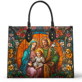Katholische Ledertasche „Heilige Familie Ewiges Licht“
