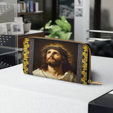 Catholight Dornenkrone und Sonnenblumen-Anmut - Ledergeldbörse