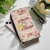 Katholische Rosen des Rosenkranzes Ledergeldbörse