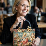 Catholight Halo Of Roses Damen-Ledertasche