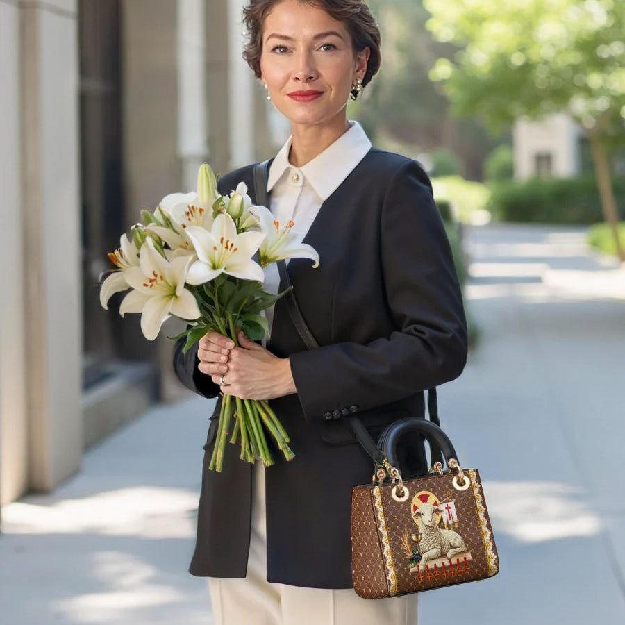 Katholische Agnus Dei Damen-Ledertasche