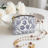 Catholight Sacred Elegance: Blue and White Devotion Leather Rosary Pouch