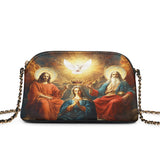 Katholische Umhängetasche aus Leder mit dem Aufdruck „Coronation of Mary“