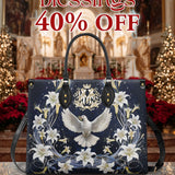 Catholight  The Holy Spirit and Lily Devotional Leather Bag