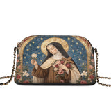 Catholight St. Thérèse of Lisieux Shower of Roses Leather Crossbody Bag