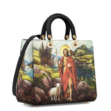 Katholische Ledertasche „St. Johannes der Täufer, Hirte“