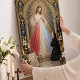 Catholight St. Faustina Divine Mercy Vision Canvas Wall Art