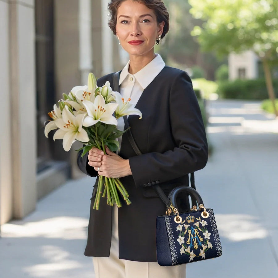 Catholight Crown Of Grace Damen-Ledertasche
