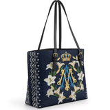Catholight Crown Of Grace Leather Tote Bag