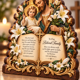 Catholight Wooden Faith Block - Holy Family Beloved Family