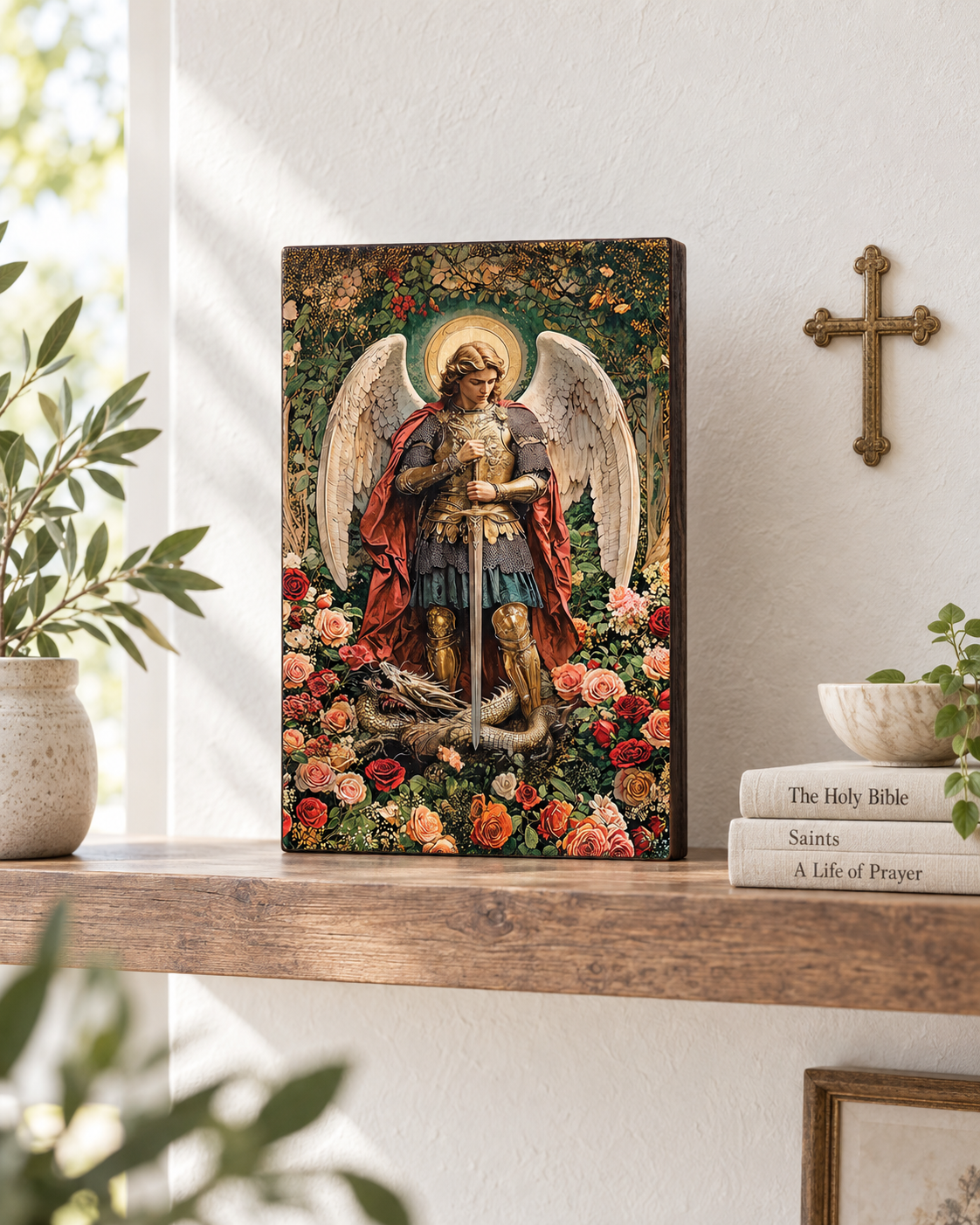 Catholight Archangel's Triumph Devotional Wooden Art